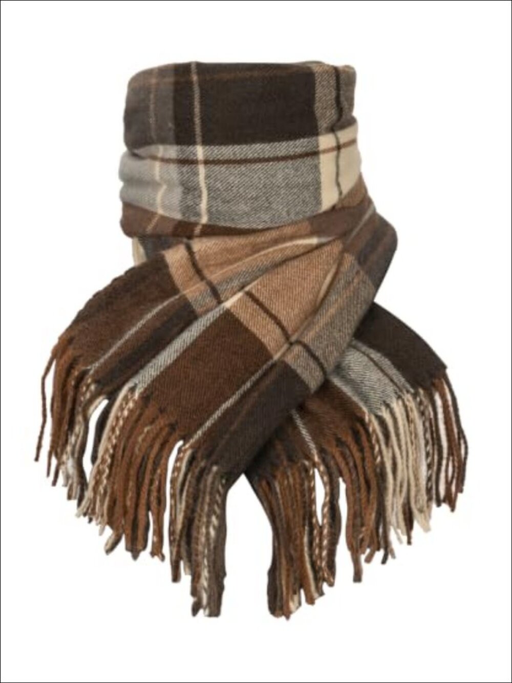 Oversized Plaid Shawl Wrap Warm Winter Scarf